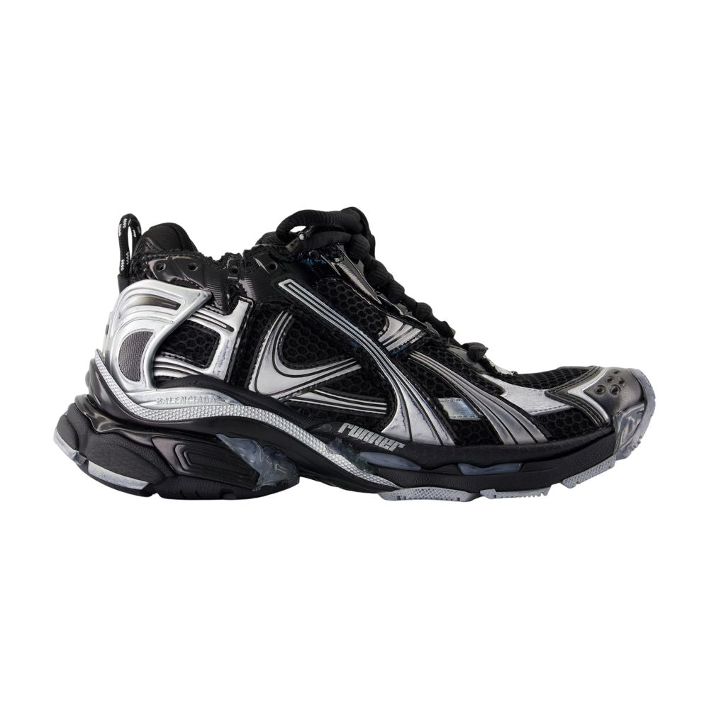Balenciaga Chunky Mesh-and-Synthetic Runner Sneaker — Black