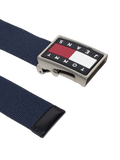 Tommy Hilfiger Logo-Embossed Webbing Belt — Navy