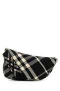 Burberry Check Canvas Shoulder Bag — Black