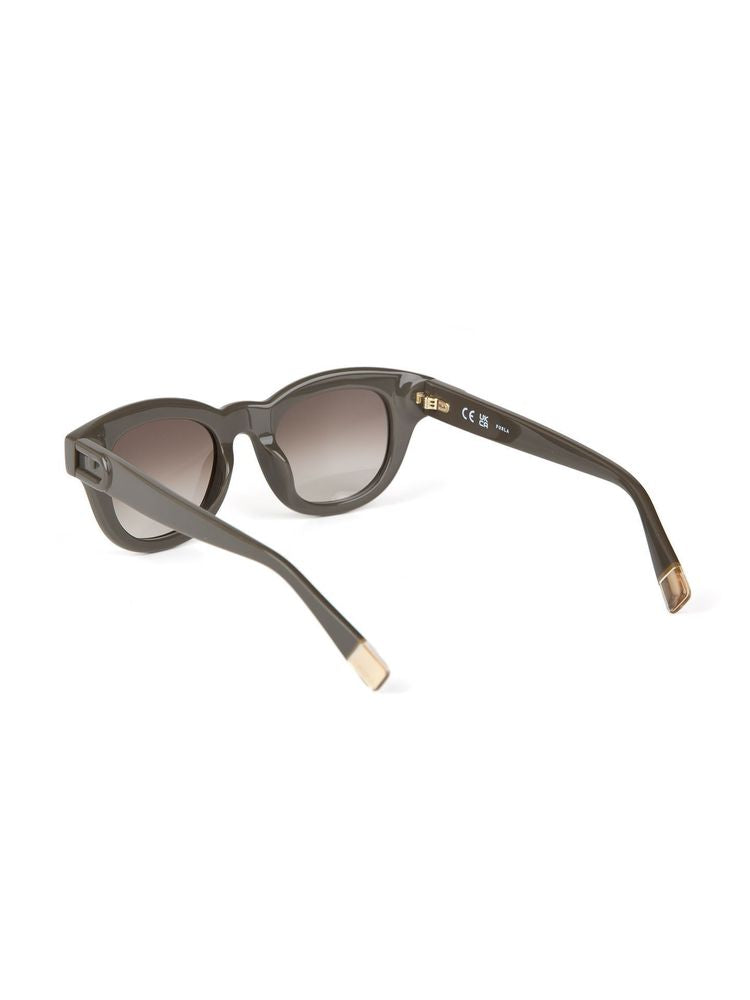 Furla SFU986 Glossy Acetate Sunglasses — Green