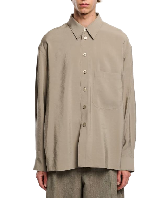 Studio Nicholson Oversized Patch Pocket Shirt — Beige