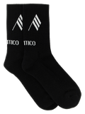 The Attico Logo-Embroidered Cotton-Blend Socks — Black