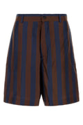 Fendi Shorts Bermuda de Seda — Azul marino