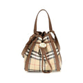 Burberry Check Canvas Bucket Bag — Beige