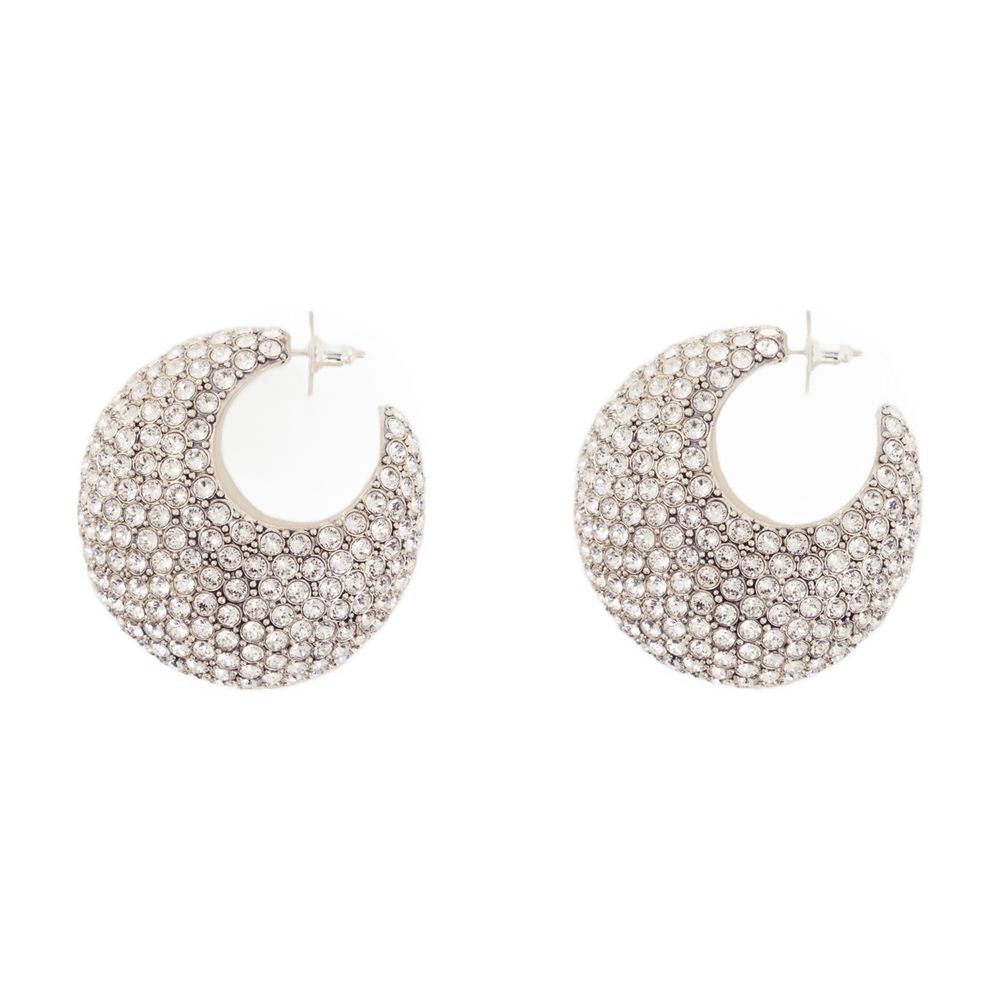 Isabel Marant Crystal-Pavé Hoop Earrings — Silver