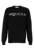 Alexander McQueen Logo-Embroidered Wool Sweater — Black