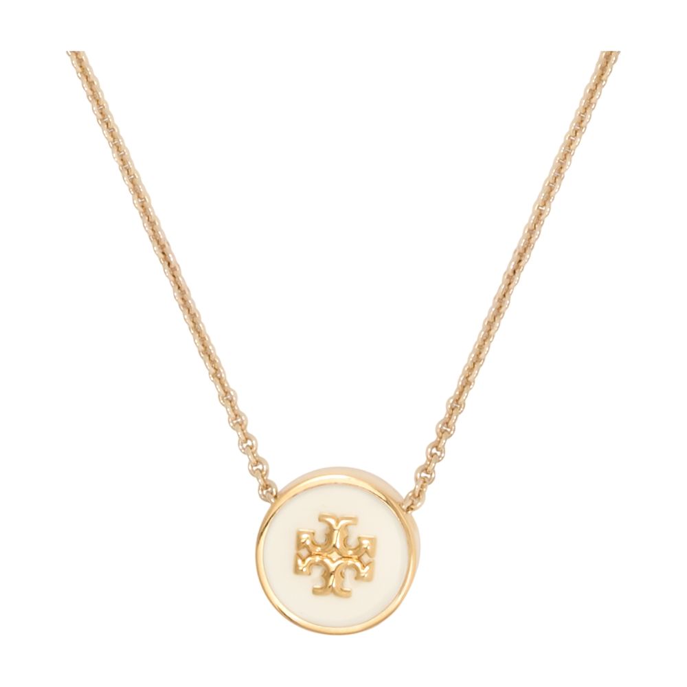 Tory Burch Icon Enamel Pendant Necklace — Gold