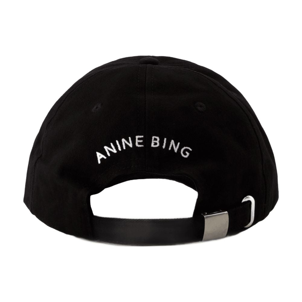 Anine Bing S-12-9084-000 Cotton Baseball Cap — Black