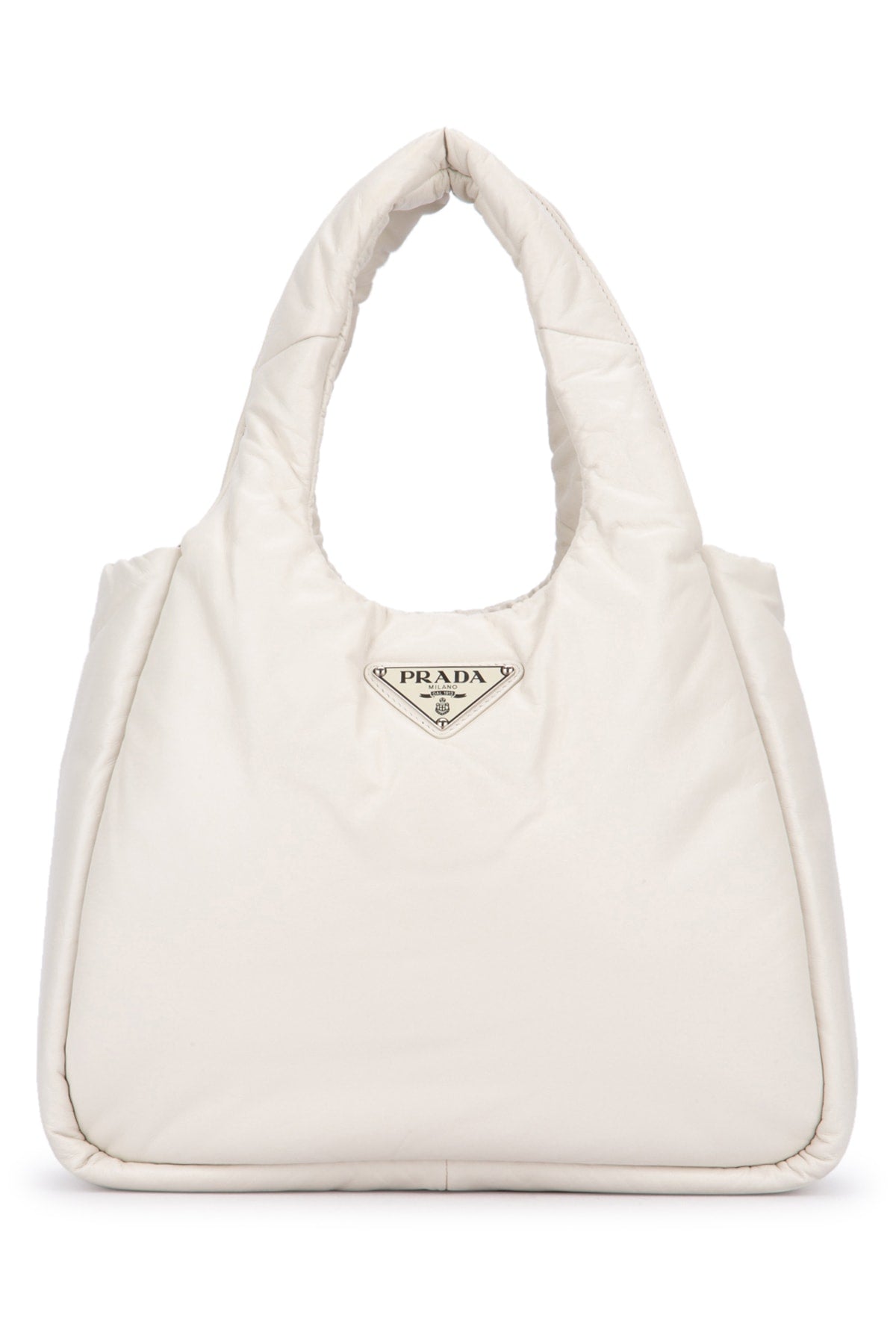 Prada Quilted Lamb Leather Shoulder Bag — White