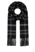 Saint Laurent Checked Silk-Cashmere Scarf — Black