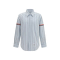 Thom Browne Fine-Striped Poplin Shirt — Blue