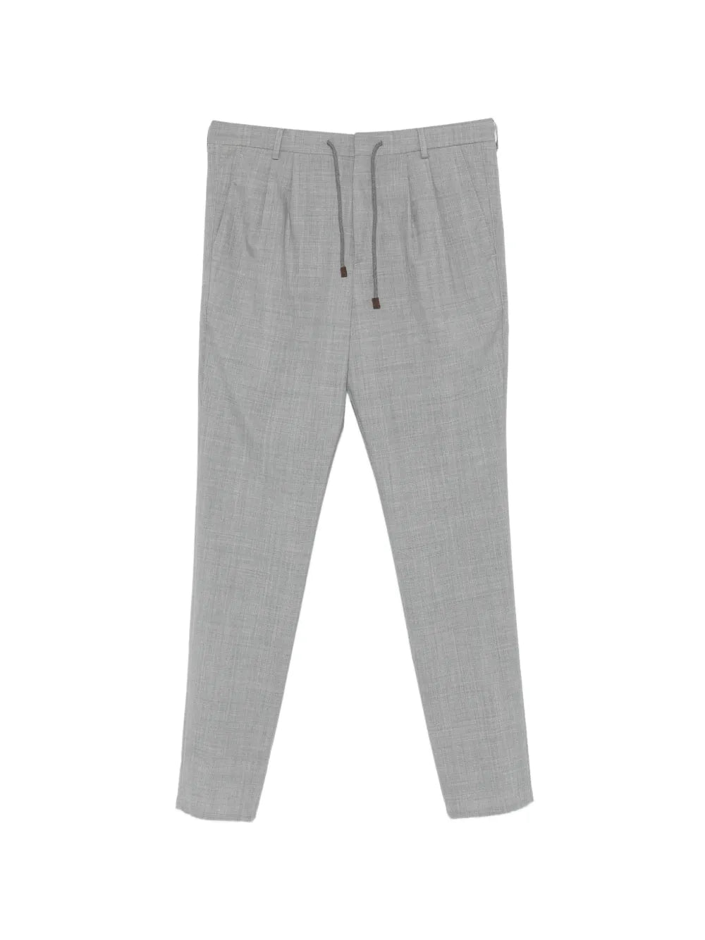Brunello Cucinelli Drawstring Pleated Trousers — Grey