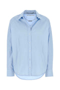 Alexander Wang Poplin Oversize Button-Down Shirt — Blue