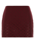 Gucci GG Monogram Embroidered Skirt — Red