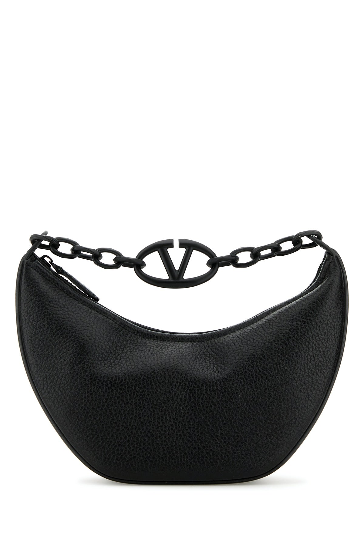 Valentino Garavani Chain-Link Handle Shoulder Bag — Black