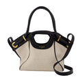 Balmain Colorblock Lambskin Top Handle Bag — Beige