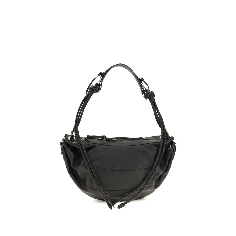 Isabel Marant Pleated Lambskin Shoulder Bag — Black