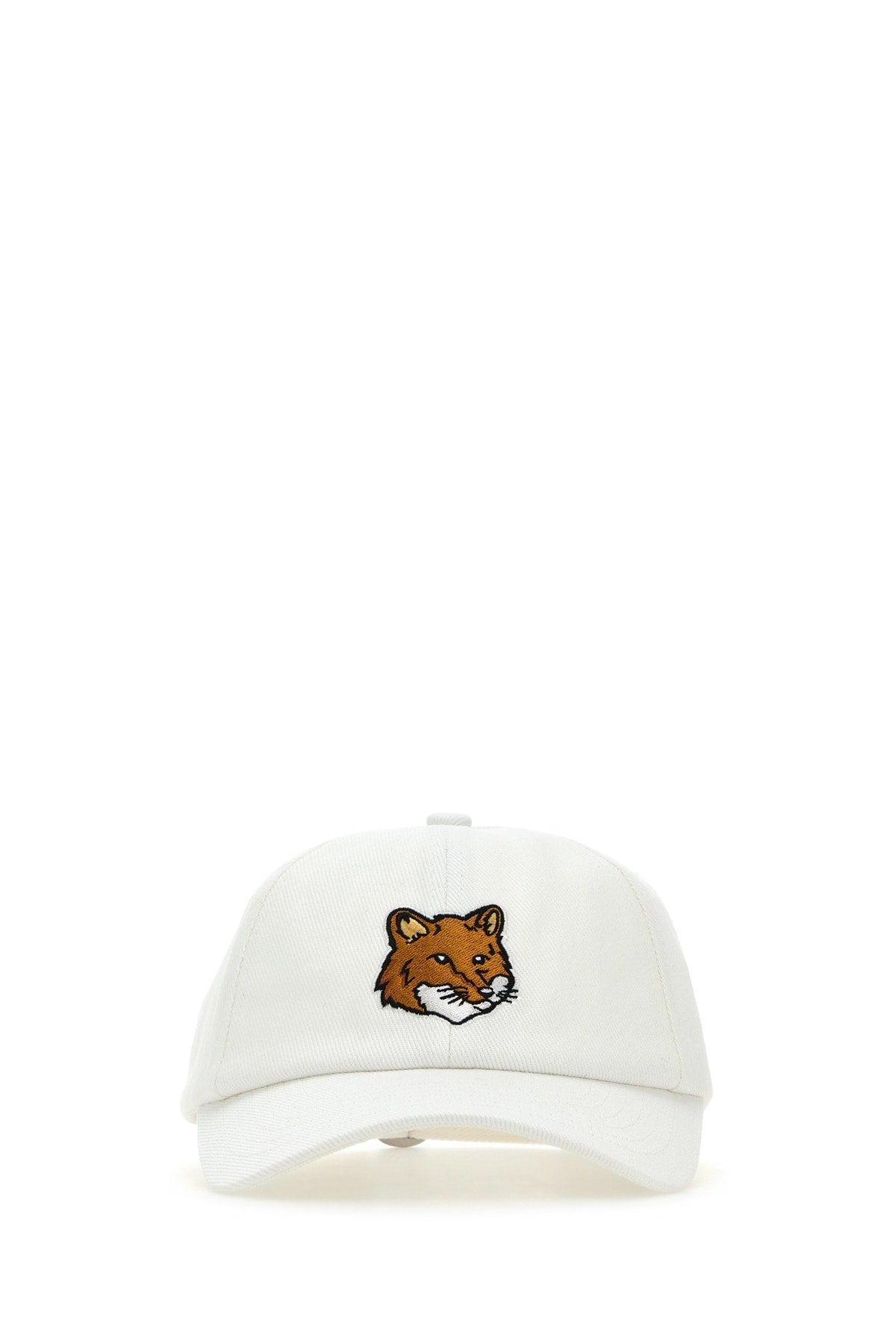 Maison Kitsune MM06103WW0096 Embroidered Fox Baseball Cap — White