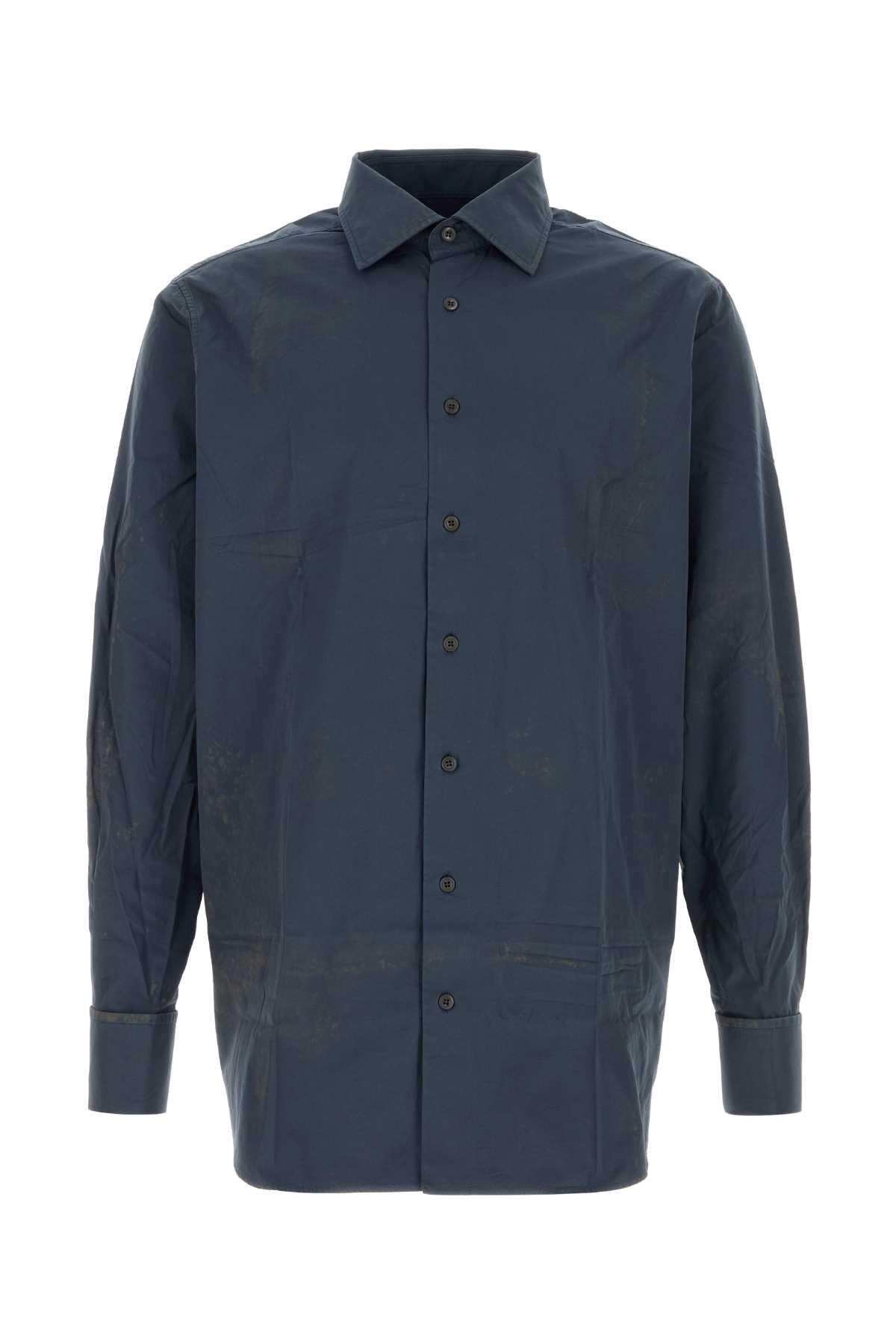 Prada Oversized Cotton Shirt — Navy