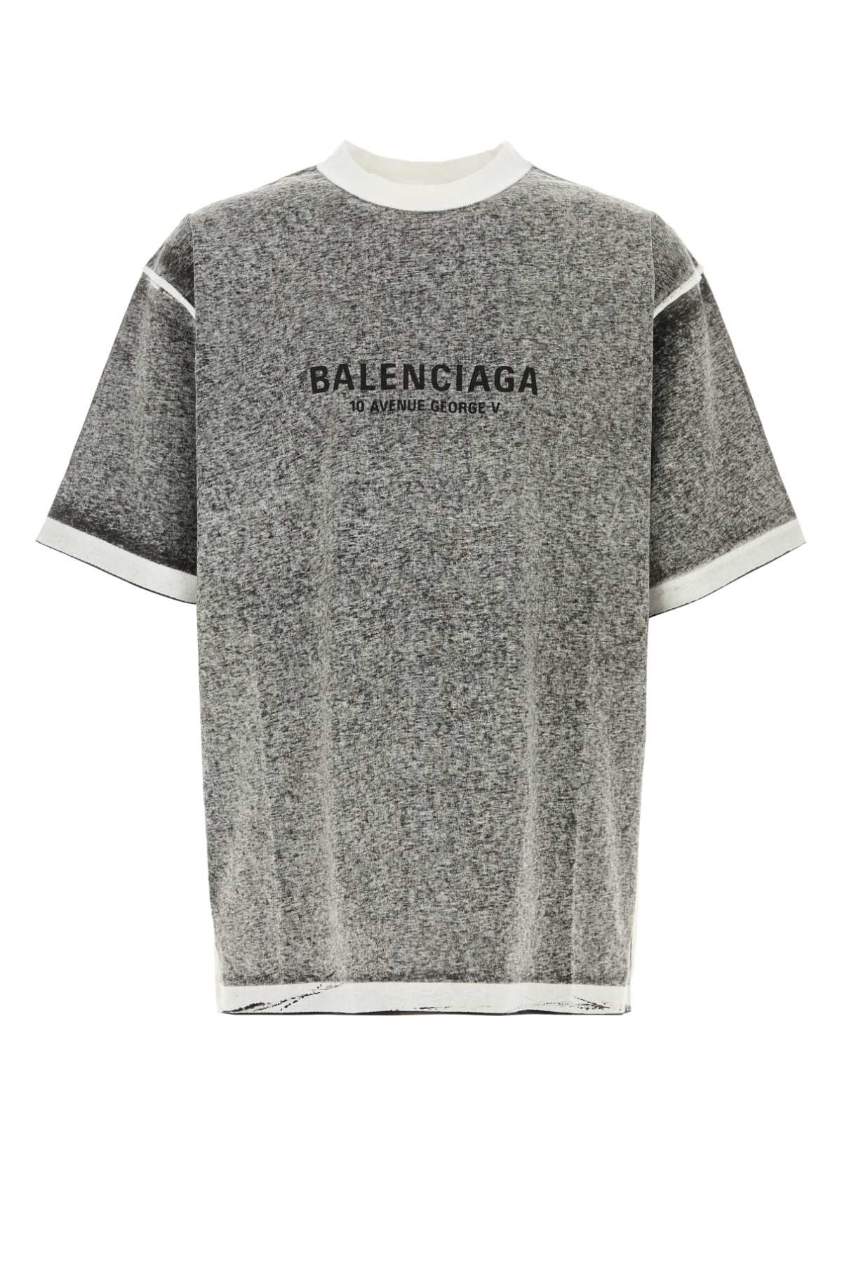 Balenciaga Melange Grey Cotton Oversize T-Shirt — Gray