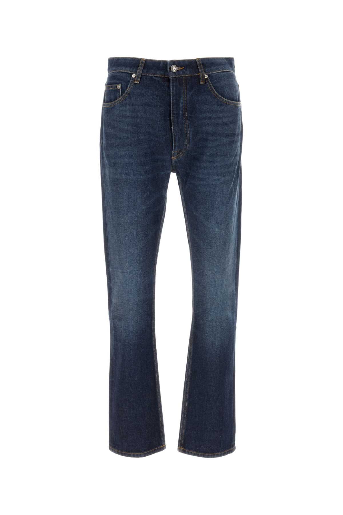 Palm Angels Straight-Leg Denim Jeans — Navy