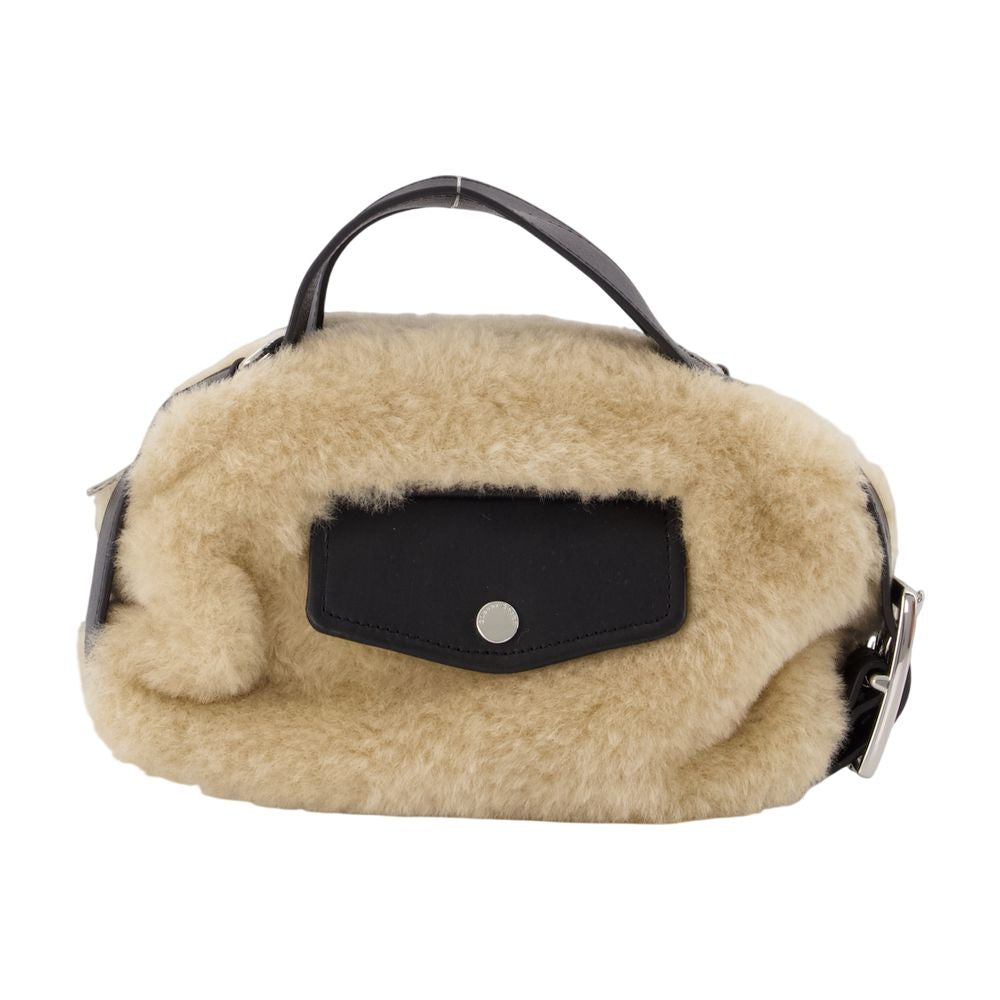 Simone Rocha Faux Fur Top Handle Bag — Beige