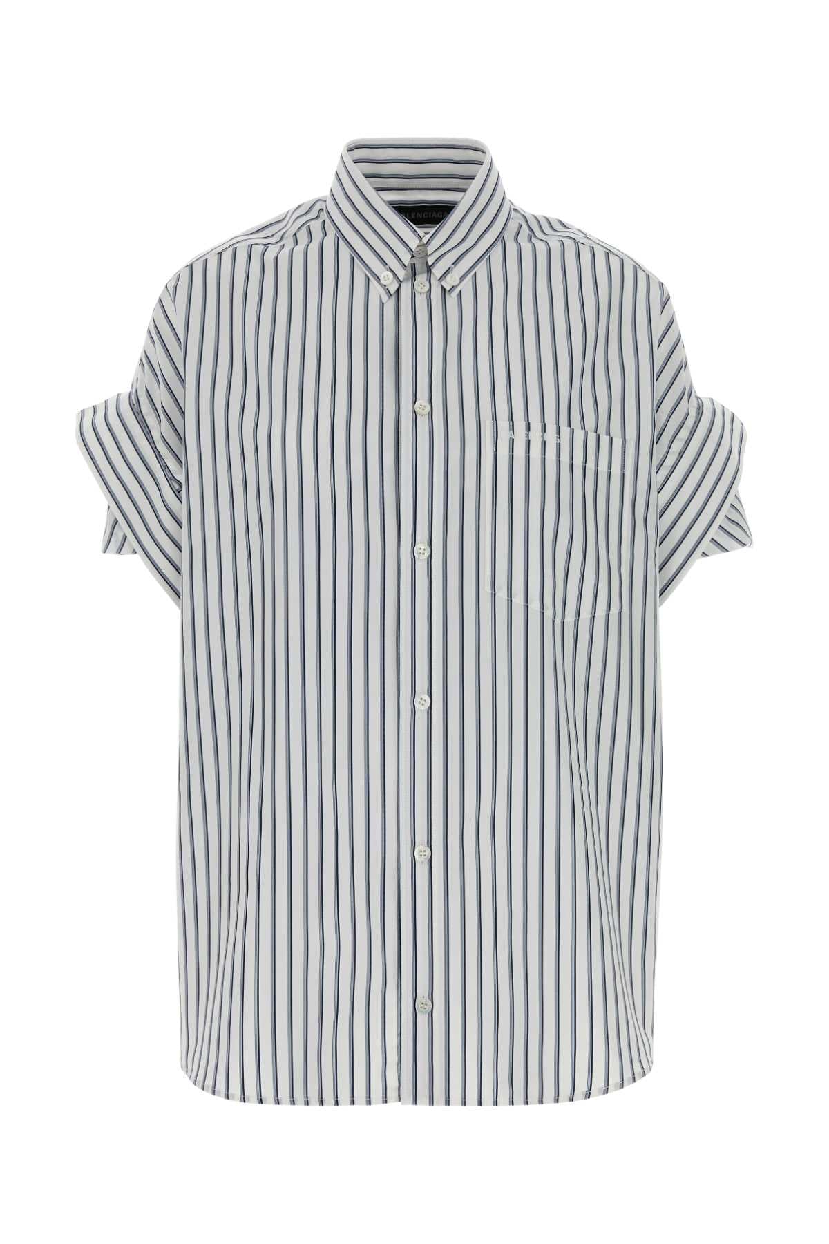 Balenciaga Tucked Sleeve Shirt — White