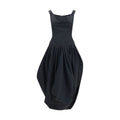 Magda Butrym Corset Bodice Pleated Dress — Black