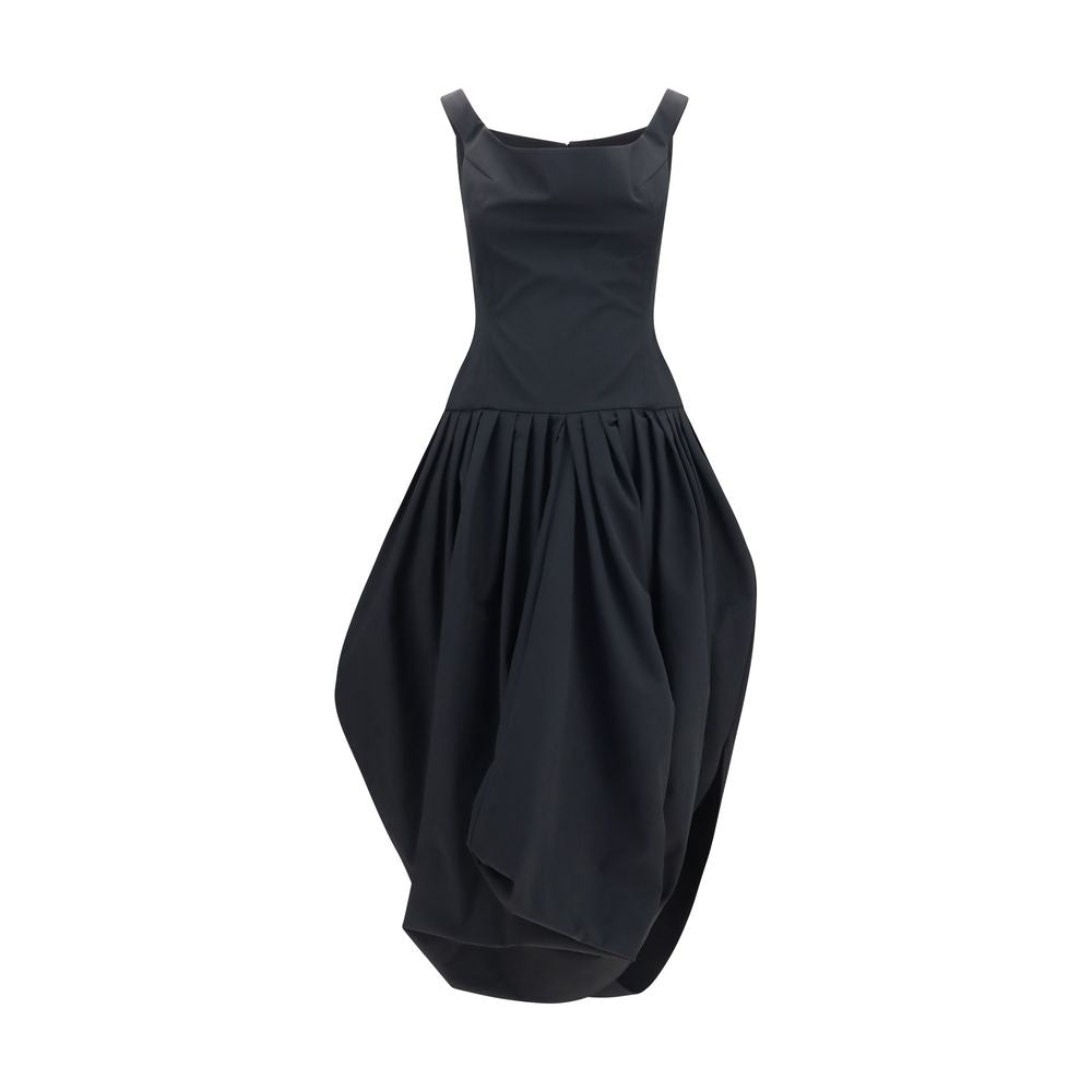 Magda Butrym Corset Bodice Pleated Dress — Black