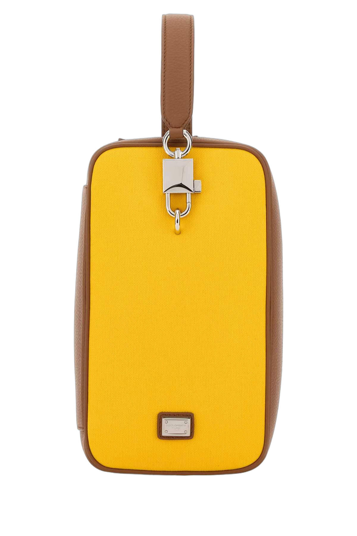 Dolce & Gabbana Colorblock Leather Top Handle Bag — Yellow