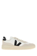Veja Leather and Suede Colorblock Sneaker — Beige