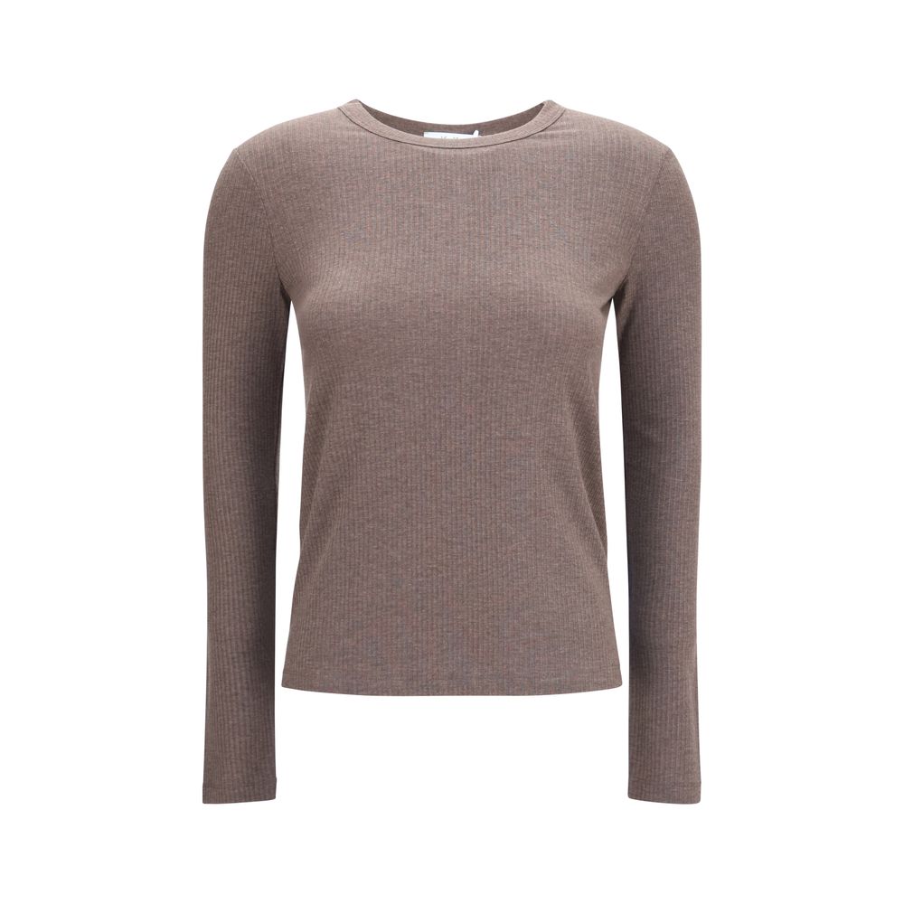 Max Mara Ribbed Lyocell Sweater — Brown