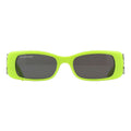 Balenciaga BB0096S008 Rectangular Neon Frame Sunglasses — Yellow