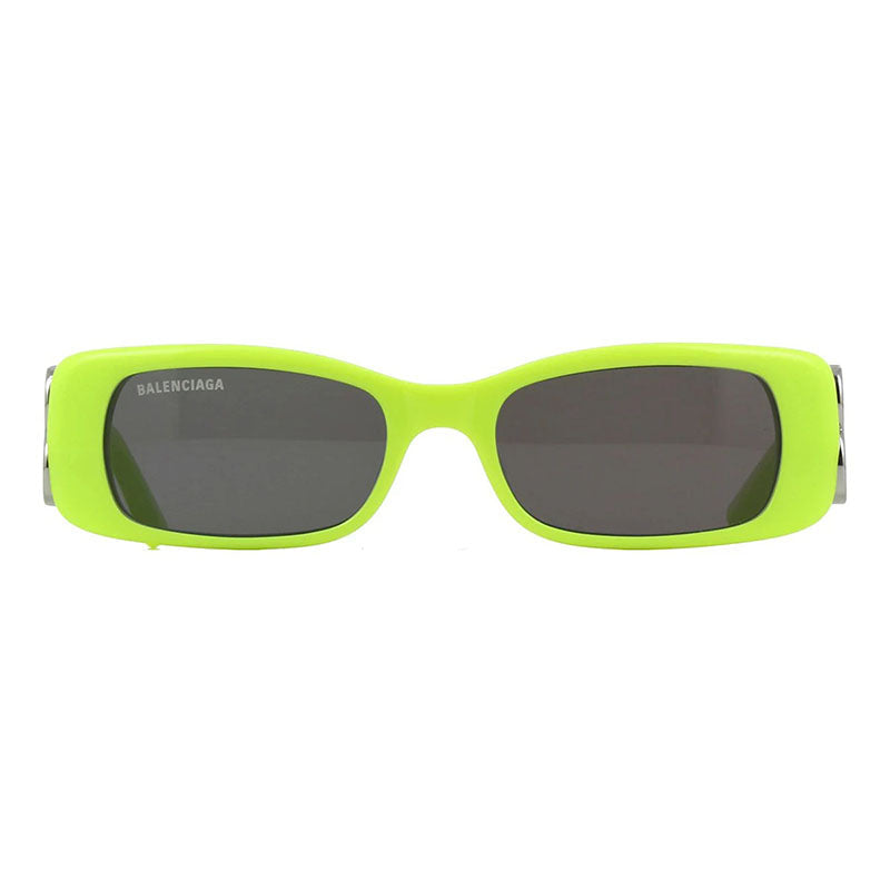 Balenciaga BB0096S008 Rectangular Neon Frame Sunglasses — Yellow