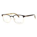 David Beckham Rectangle Full Rim, Matte Brown Gold Eyeglasses — Brown