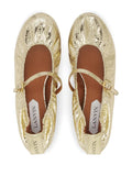 Lanvin Cracked Metallic Ballet Flat — Gold