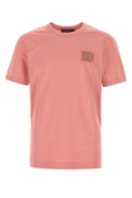 Dolce & Gabbana Logo-Embroidered Cotton T-Shirt — Pink