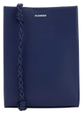 Jil Sander Braided-Strap Leather Shoulder Bag — Navy