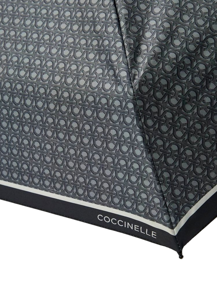Coccinelle E7 Monogram-Printed Acrylic Umbrella — Gray