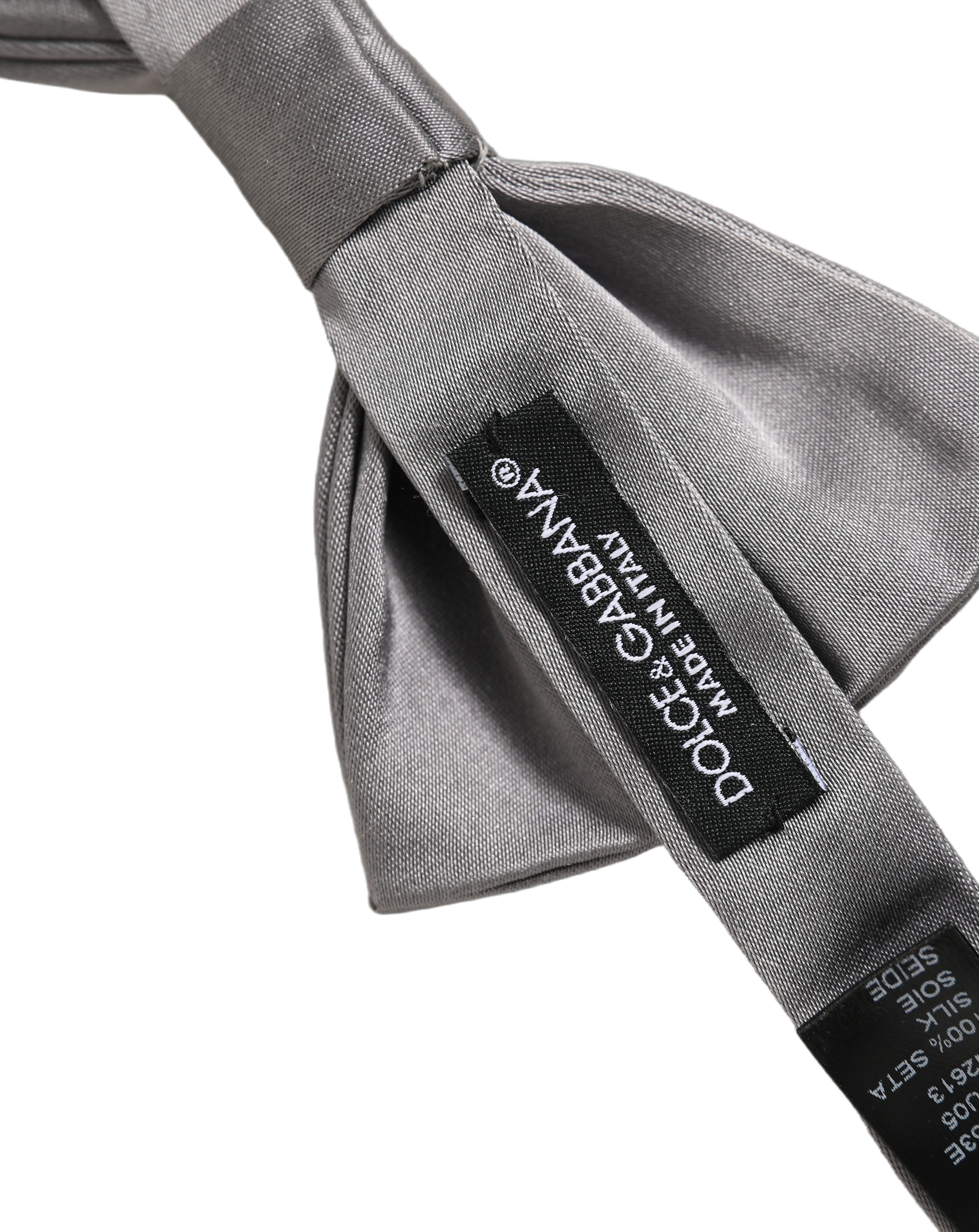 Dolce & Gabbana Silk Adjustable Bow Tie — Gray