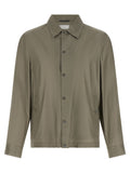 Brunello Cucinelli Silk Shirt-Inspired Jacket — Green