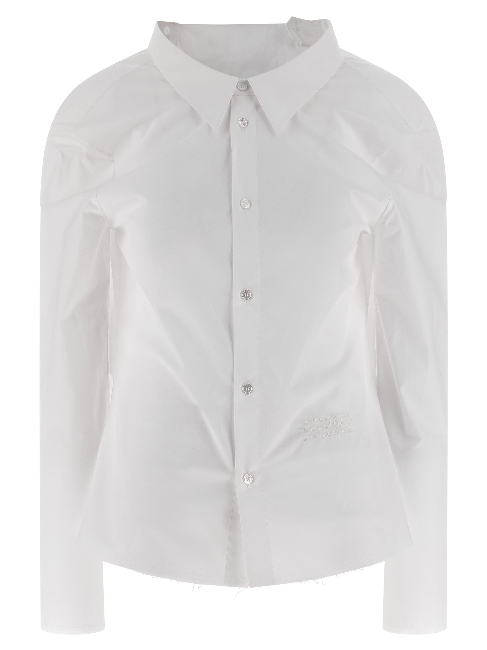 MM6 Maison Margiela Embroidered Cotton Poplin Blouse — White