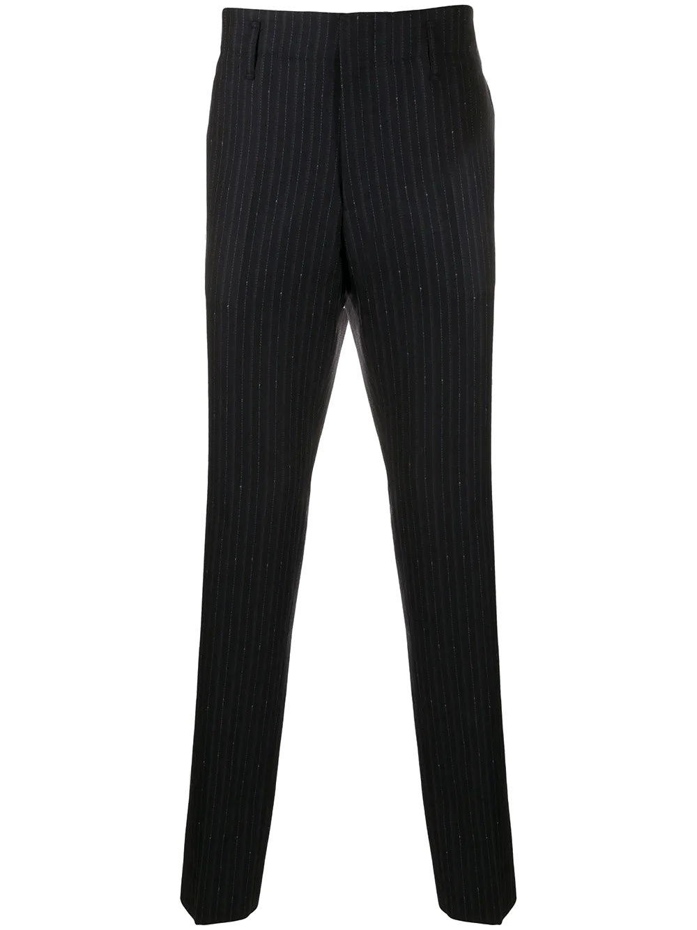 Ferragamo Pinstriped Wool Trousers — Blue