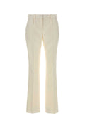 Balenciaga Wool-Silk Blend Trousers — White