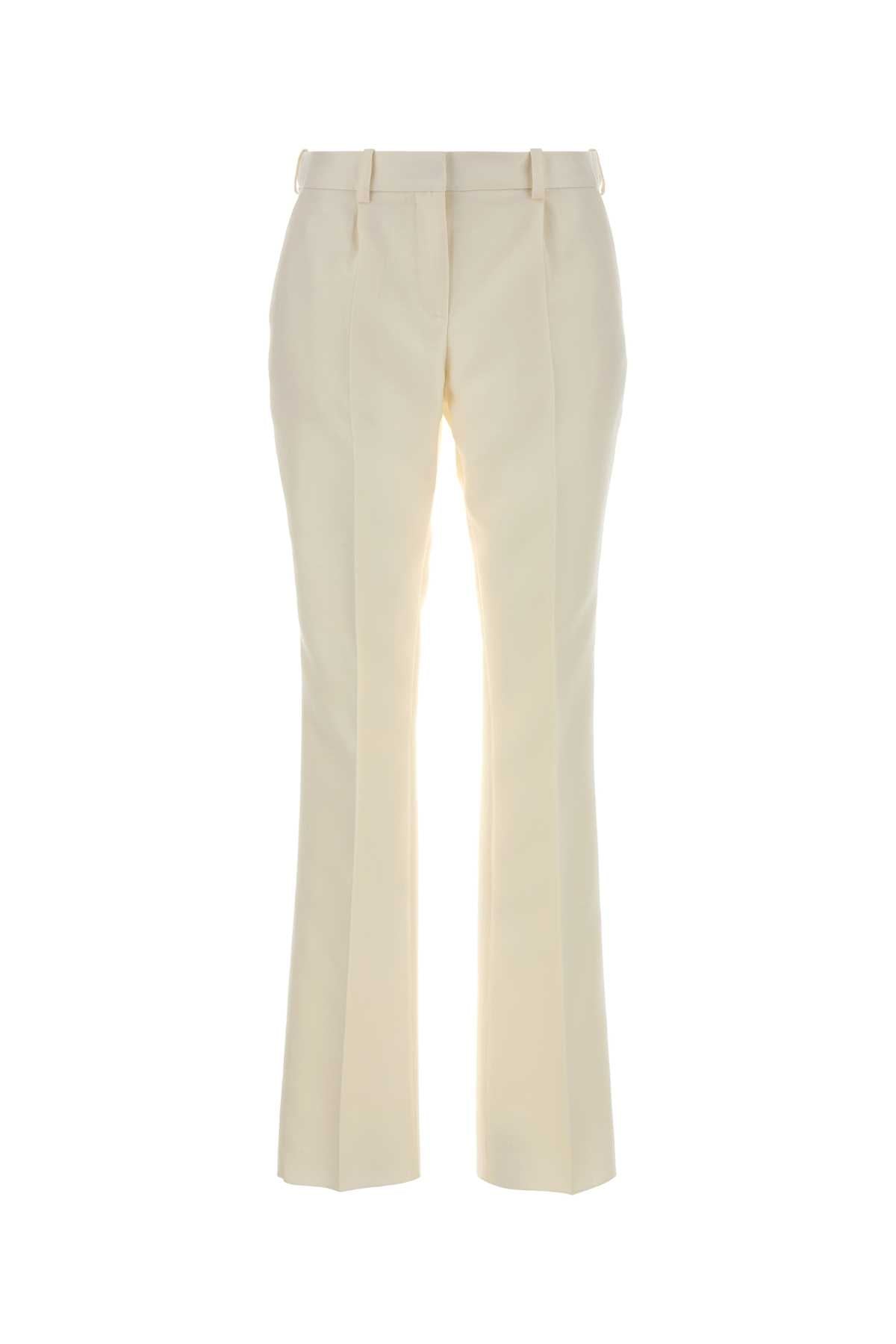 Balenciaga Wool-Silk Blend Trousers — White