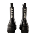 Toga Pulla Metal-Studded Leather Boots — Black