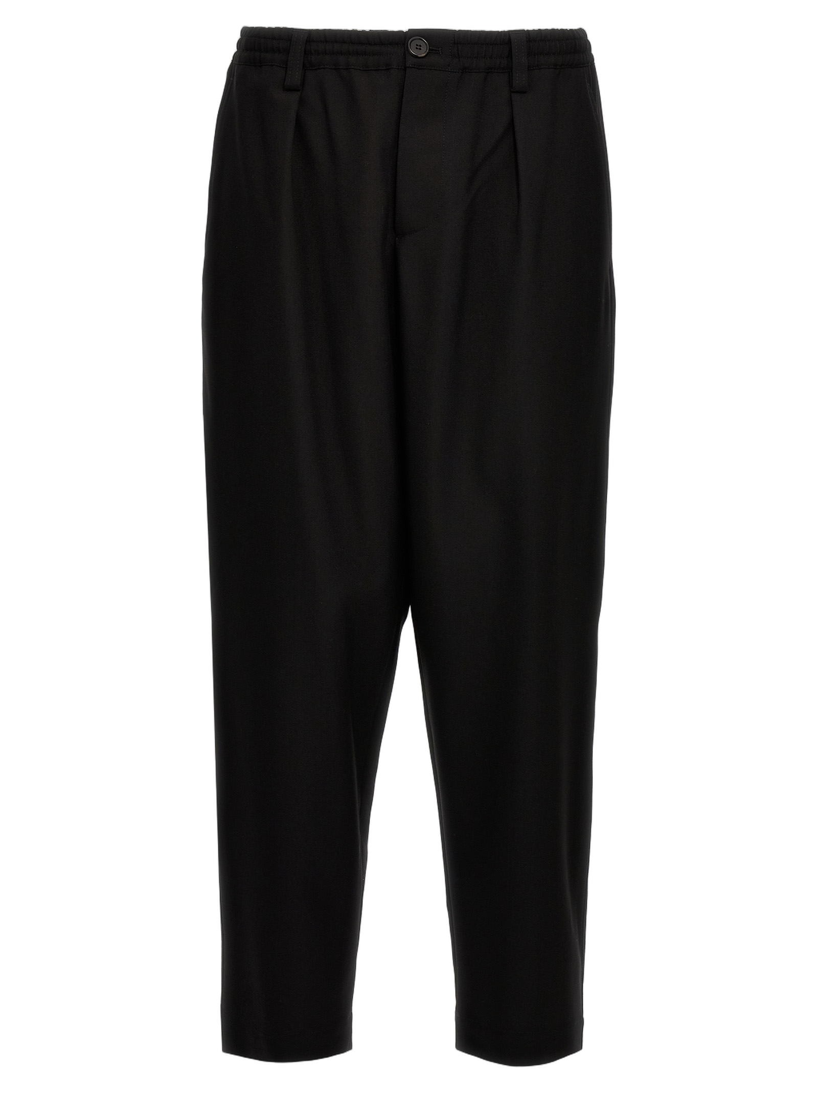 Marni Virgin Wool Cropped Trousers — Black