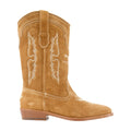 Zadig & Voltaire Embroidered Cowhide Western Ankle Boot — Brown