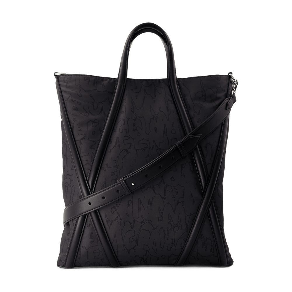 Alexander McQueen Harness Shopper Tote Bag — Black
