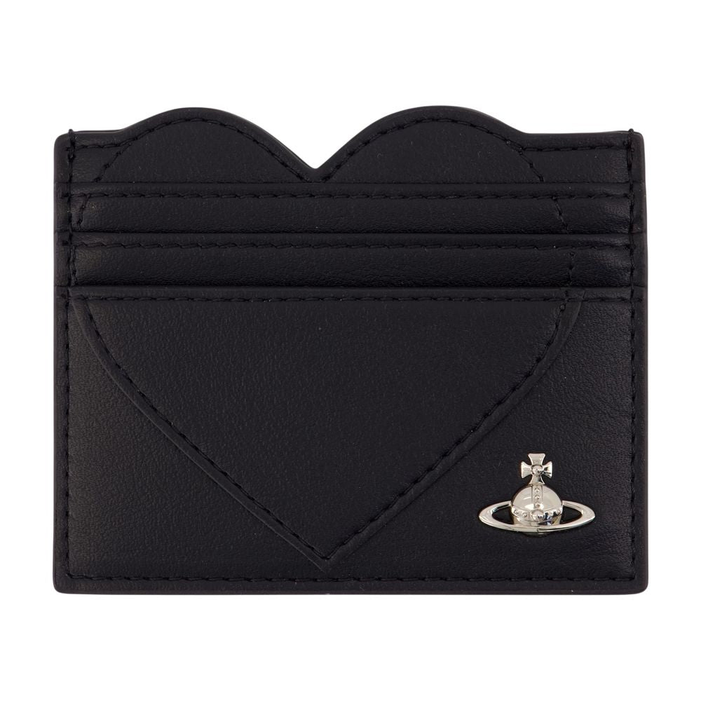 Vivienne Westwood Heart-Embossed Synthetic Card Case — Black
